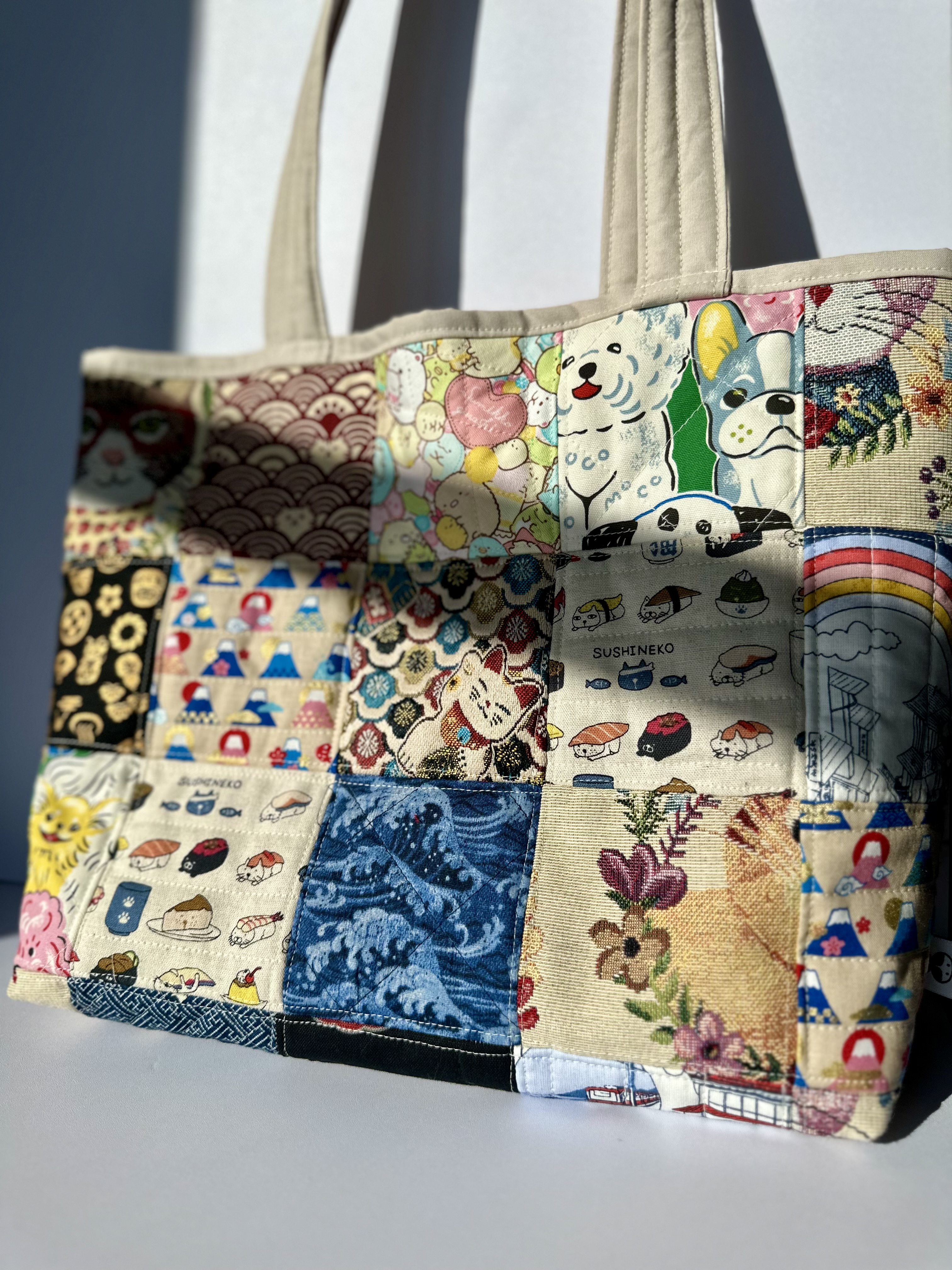 Patchwork Shopper Tote - MIA GOES TO TOKYO