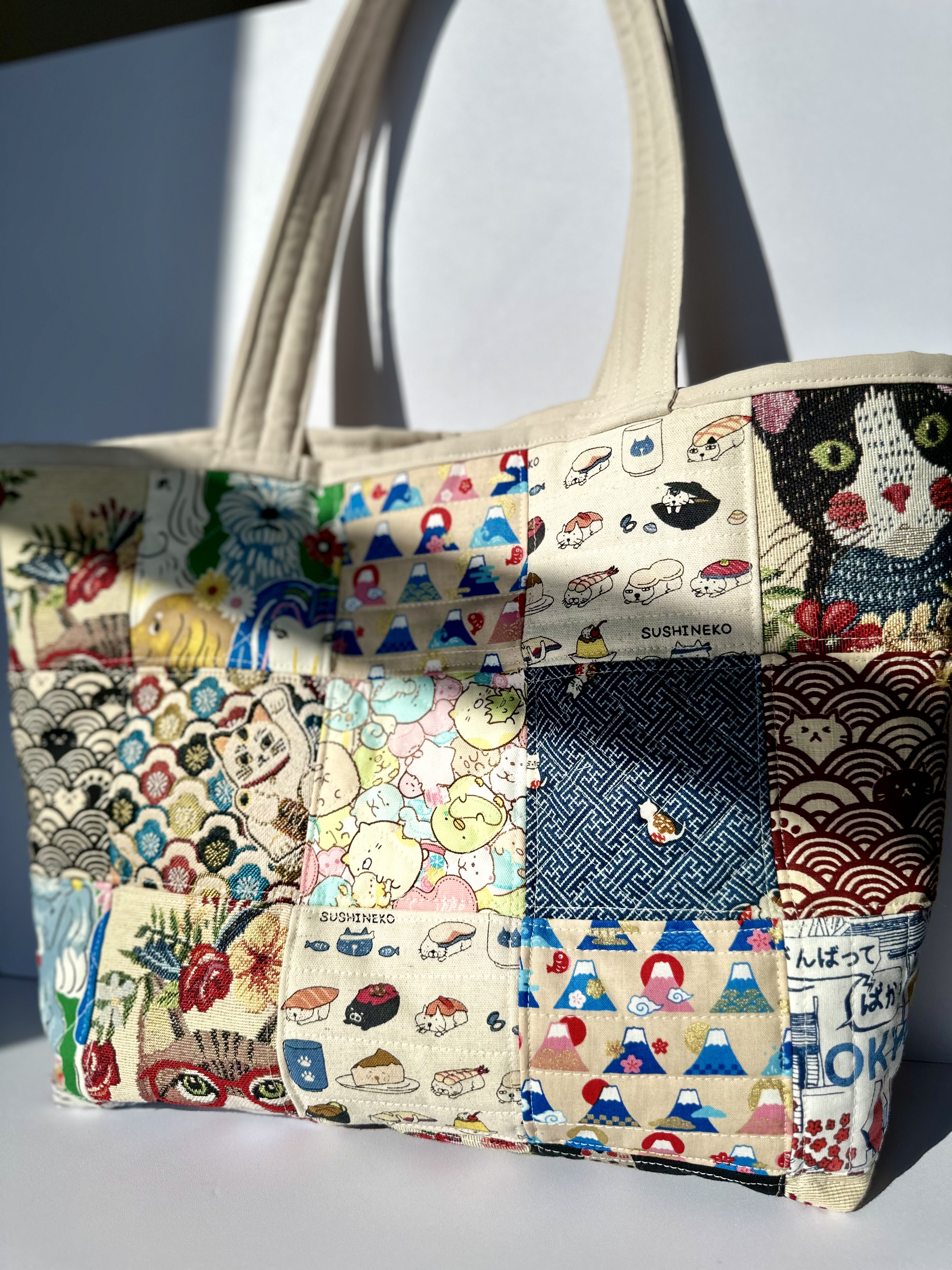 Patchwork Shopper Tote - MIA GOES TO TOKYO